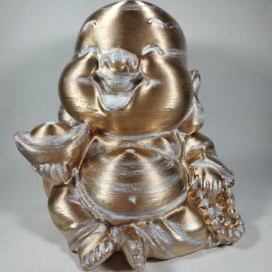 Buda de la suerte decorado en dorado
