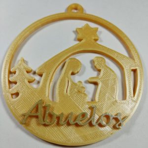 Bola de Navidad personalizada plana Pesebre