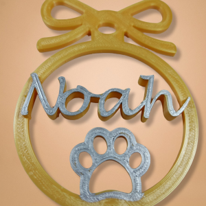 Bola de Navidad personalizada plana Mascota (perro)