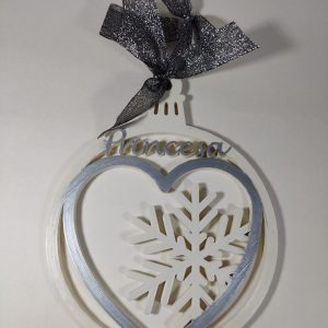 Bola de Navidad Plana Corazón