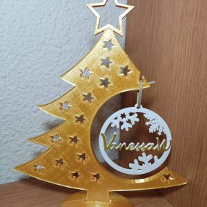 Arbol de navidad plano con Bola personalizada