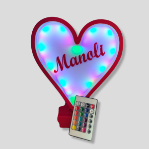 Lámpara Corazón Led RGB con nombre
