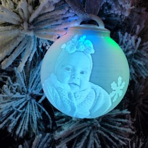 Bola de Navidad con foto litofanía (Luz RGB con mando)