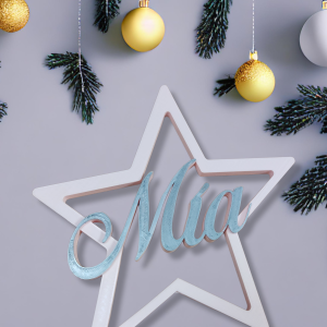 Estrella Navideña con nombre Personalizada.