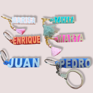 Llavero con nombre 3D a 2 caras.