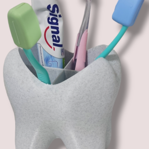 Vaso par cepillos de dientes forma muela