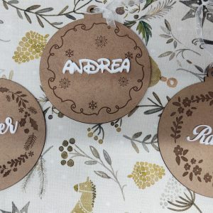 Bola Navideña Madera Guirnalda Flores