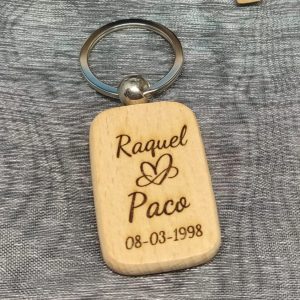 Llavero Madera Bambú redondeado personalizado