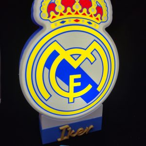 Lámpara Nocturna Led blanco Real Madrid Personalizada