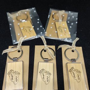 Llavero Metal y Bambú personalizado