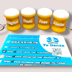 Llavero Jarra de cerveza personalizada.