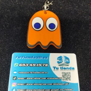 Llavero Pacman fantasma Naranja