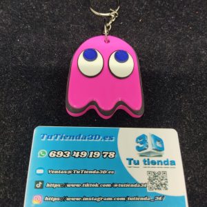 Llavero Pacman fantasma Rosa