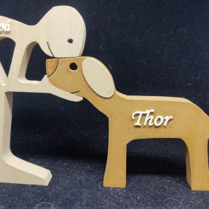 Figura Decorativa Hombre y Mascota